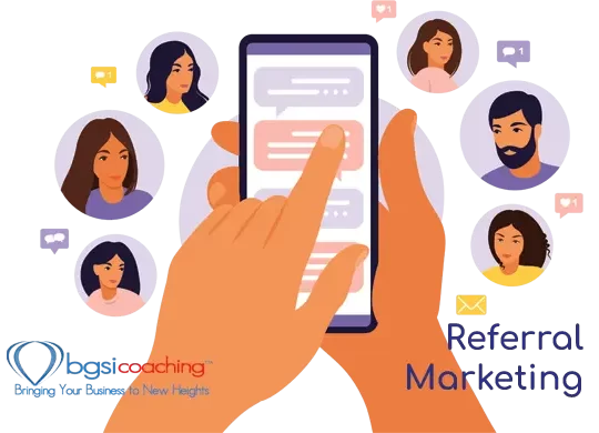Refer A Friend Concept With Cartoon Hands Holding A Phone With A List Of Friends Contacts. Referral Marketing Strategy Banner
