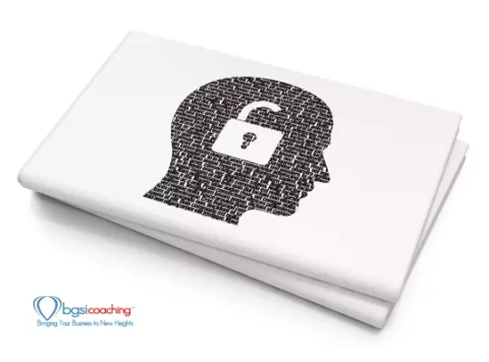 Pixelated black Head With Padlock icon on Blank Newspaper background
